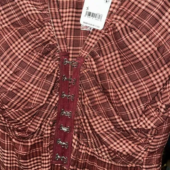 We the Free Catalina Remade Shirt in Red Combo Free People - Picture 6 of 6